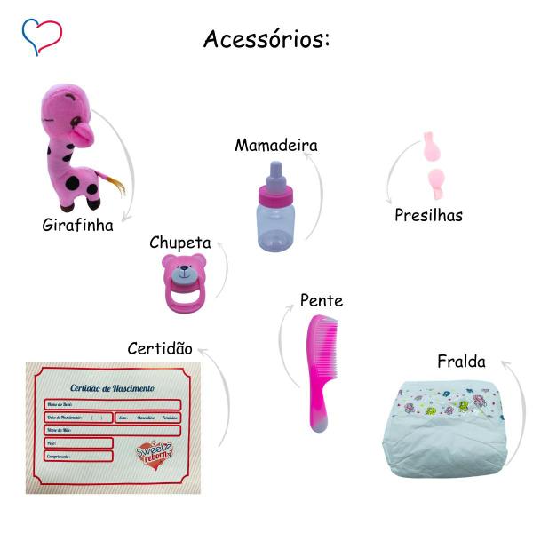 Bebê Sweetie Reborn (R) Menina Realista Silicone-doll 48cm - S3 Imagem de Bebê Sweetie Reborn (R) Menina Realista Silicone-doll 48cm