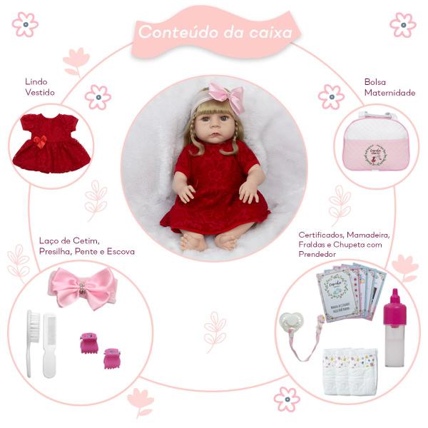 Imagem de Bebê Tipo Reborn Menina Princesa Bolsa Maternidade 20 Itens