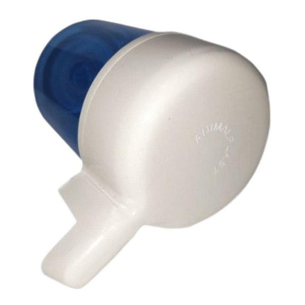 Imagem de Bebedouro Animalplast Grande 300ml - Malha Fina - Azul Com Base Branca