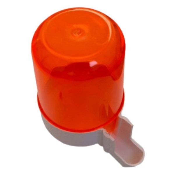 Imagem de Bebedouro Animalplast Grande 300ml - Malha Larga - Laranja Com Base Branca