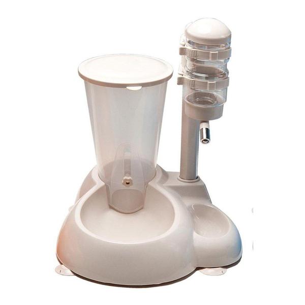 Bebedouro Automatico Com Comedouro Branco Para Caes E Gatos - Chalesco Imagem de Bebedouro Automatico Com Comedouro Branco Para Caes E Gatos
