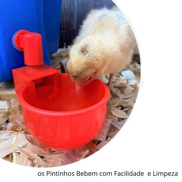 Imagem de Bebedouro Automático Copo Codorna Pintinhos Aves 6 un