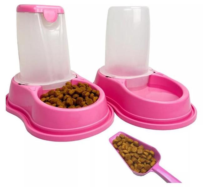 Imagem de Bebedouro Automático Para Cães E Gatos Antiformiga Para Água e Ração - 900ml VERMELHO