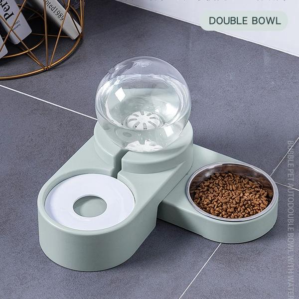 Imagem de Bebedouro Automático para Gatos e Cães - Fonte de Água e Ração com Bacia Bubble Ball (Verde)