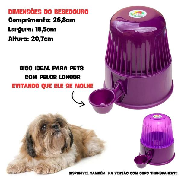 Imagem de Bebedouro Automático Vida Mansa Cães Pet Pelos Longos 2Lts