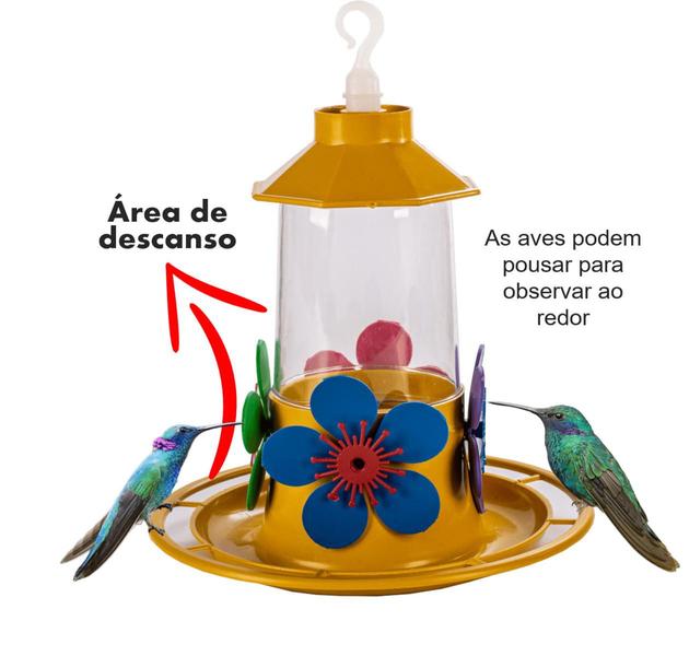 Imagem de Bebedouro Beija-flor Luxo Chapéu e Poleiro 250ml - Cores