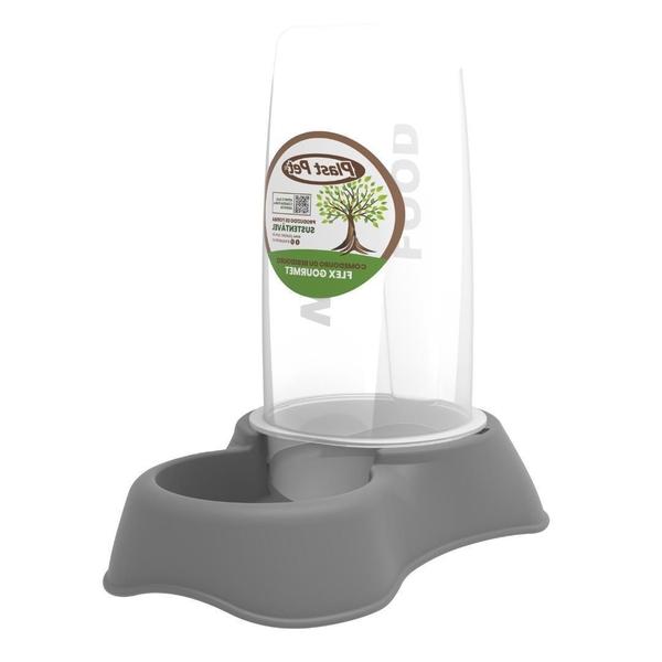 Bebedouro Comedouro Automático Flex Gourmet 650Ml Taupe - Plast Pet Imagem de Bebedouro Comedouro Automático Flex Gourmet 650Ml Taupe