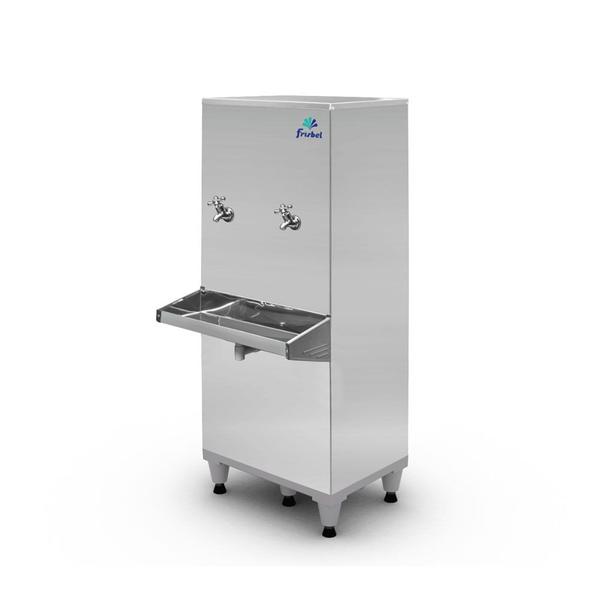 Bebedouro de Coluna Industrial 2 Torneiras 50 Litros Frisbel RAO5 Inox 220V Imagem de Bebedouro de Coluna Industrial 2 Torneiras 50 Litros Frisbel RAO5 Inox 220V