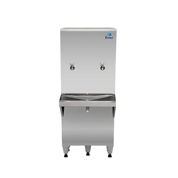 Imagem de Bebedouro de Coluna Industrial 2 Torneiras 50 Litros Frisbel RAO5 Inox 220V