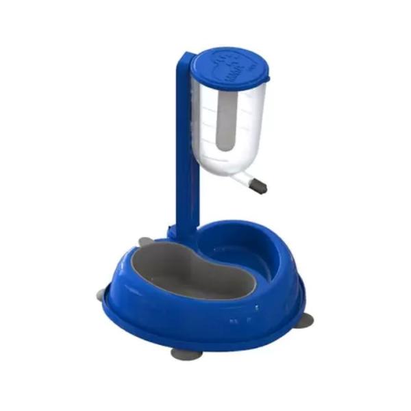 Imagem de Bebedouro e Comedouro Automático Duplo médio Azul - MMA Pet