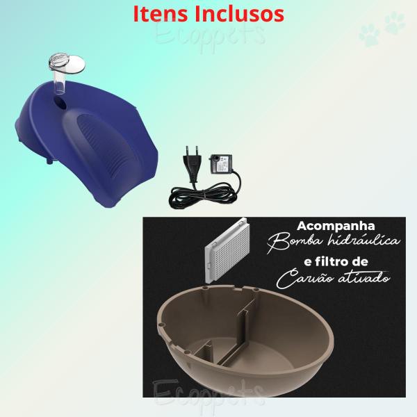 Bebedouro Fonte De Água Para Gatos Cães Pet Automático 110V - Plast Pet Imagem de Bebedouro Fonte De Água Para Gatos Cães Pet Automático 110V