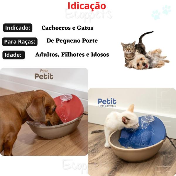 Bebedouro Fonte De Água Para Gatos Cães Pet Automático 110V - Plast Pet Imagem de Bebedouro Fonte De Água Para Gatos Cães Pet Automático 110V