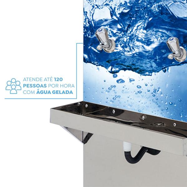 Imagem de Bebedouro Galão Industrial Inox 50L 2 Torneiras Geladas - Blue 