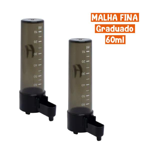 Imagem de Bebedouro Graduado Grande 60ml Fumê Malha Fina