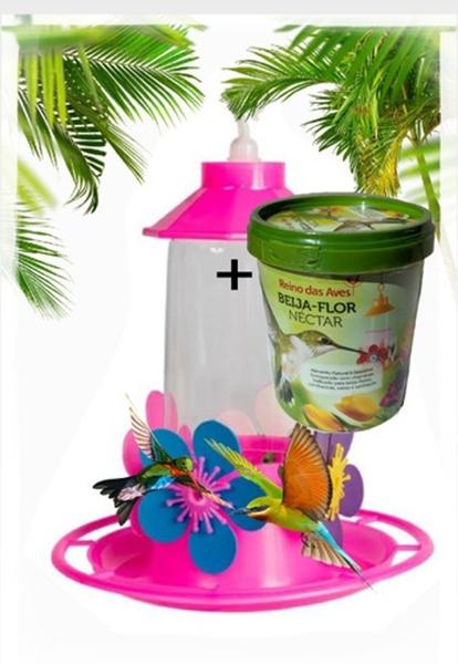 Bebedouro Para Beija Flores 250 Ml Super Luxo + Néctar - Lojão 2A Imagem de Bebedouro Para Beija Flores 250 Ml Super Luxo + Néctar