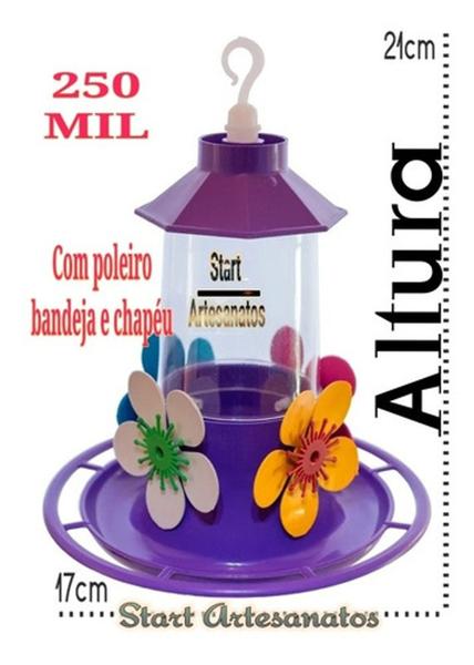 Bebedouro Para Beija Flores Flor Colibri 250 Ml Poleiro Luxo - Start Artesanatos Imagem de Bebedouro Para Beija Flores Flor Colibri 250 Ml Poleiro Luxo