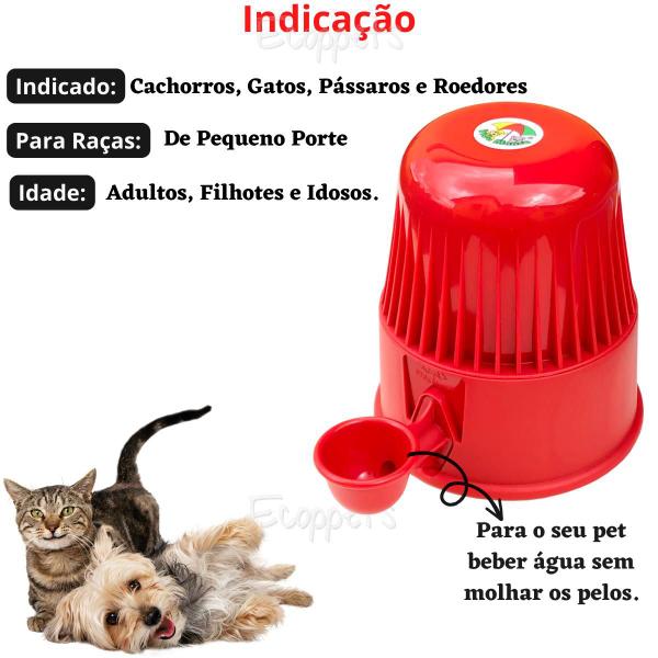 Imagem de Bebedouro Para Cães Cachorros Gato Shitzu Vida Mansa Sem Molhar 2L