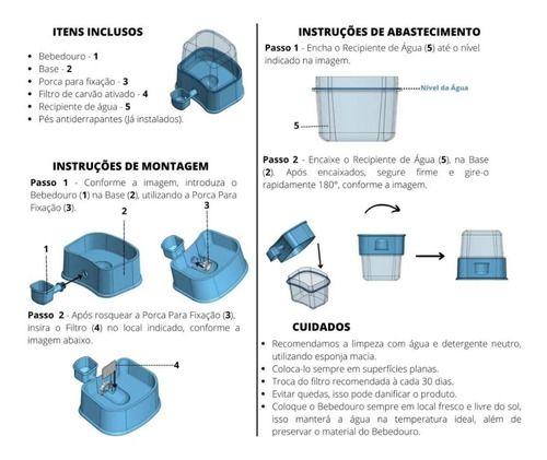 Imagem de Bebedouro para Cães e Gatos Pelos Longos 2.3 Litros Com Filtro De Carvão - Petlon 2.3L