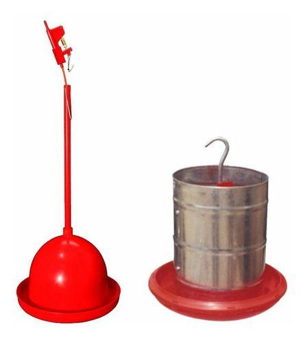 Imagem de Bebedouro Pendular + Comedouro Galvanizado 3kg Para Aves