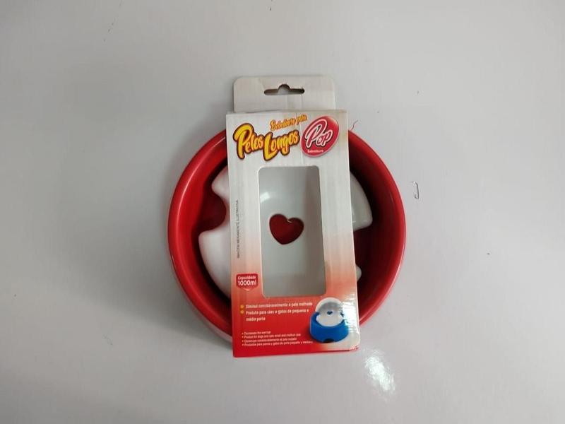 Imagem de Bebedouro Pop Pelos Longos 1000ml Pet Vasilha Agua Vermelho Cor Vermelho