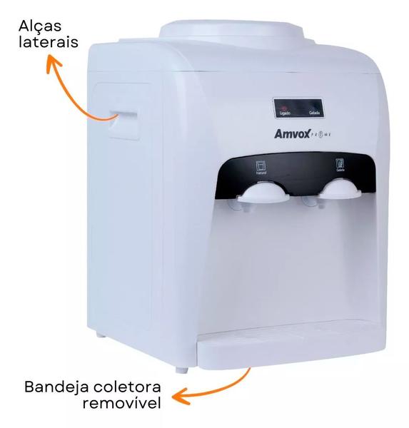 Imagem de Bebedouro Refrigerado Eletrônico Bivolt Água Gelada Natural Garrafão Galão Amvox ABB 240 Branco/Preto