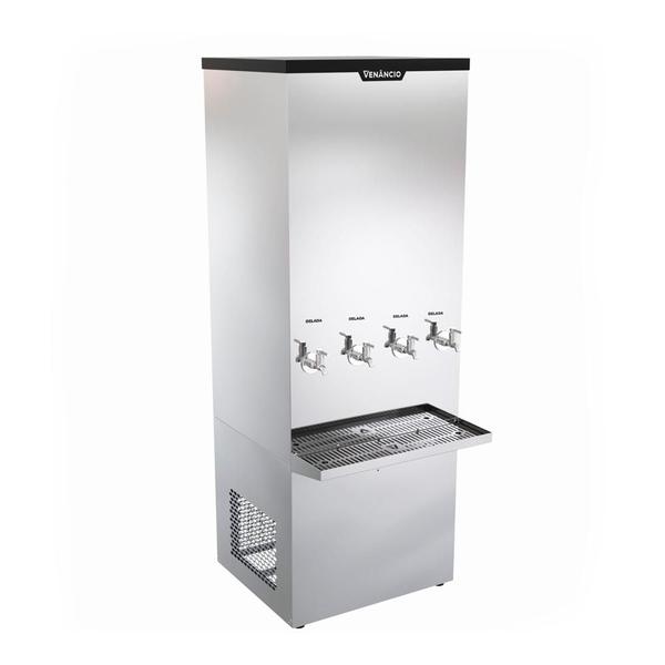 Imagem de Bebedouro Refrigerado Industrial Inox de Coluna 200l 4 Torneiras Geladas Bi200l 220v - Venâncio