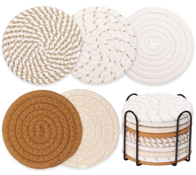 Imagem de Bebida absorvente Coasters Billbotk Boho com suporte para 10 unidades