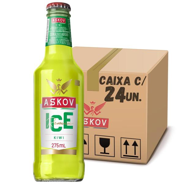 Imagem de Bebida askov ice kiwi long neck caixa com 24 un de 275ml