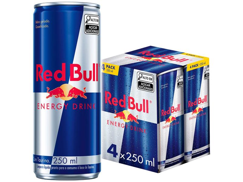 Bebida Energética Red Bull Energy Drink 250ml 4 Unidades