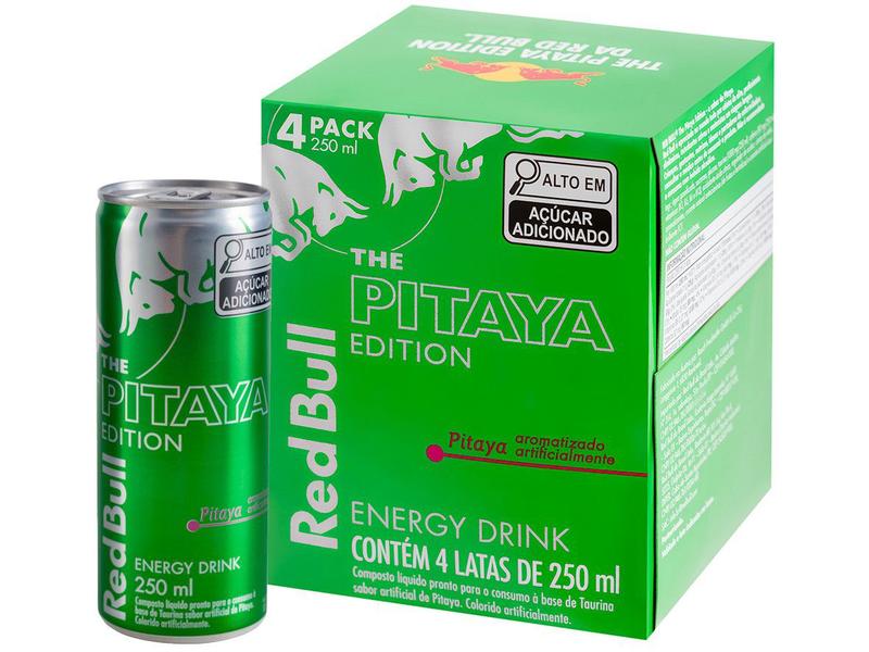 Bebida Energética Red Bull Pitaya - 250ml 4 Unidades Imagem de Bebida Energética Red Bull Pitaya