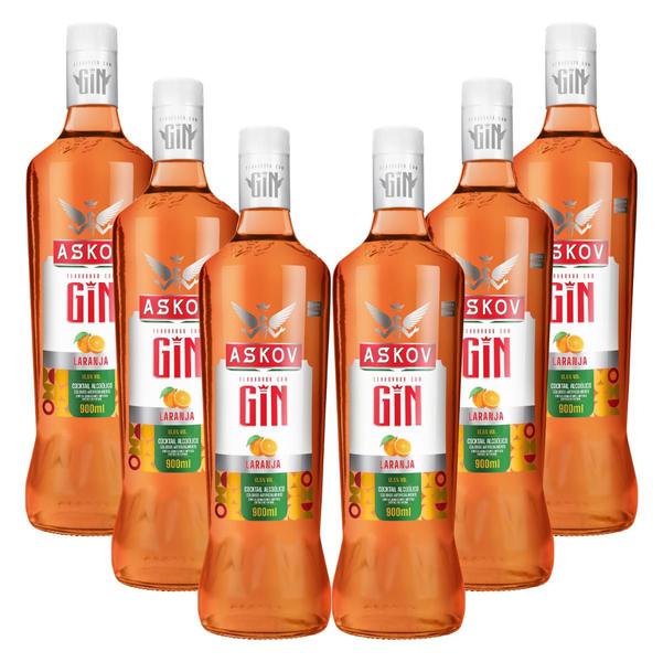 Imagem de Bebida gin askov cocktail de laranja caixa com 6 un de 900ml