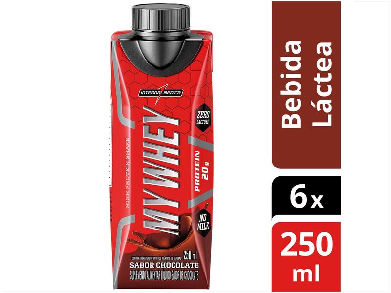 Imagem de Bebida Láctea com 19g de Proteína Integralmedica My Whey Chocolate 250ml 6 Unidades