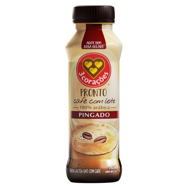 Bebida Láctea de Café Pingado 3 CORACÕES 260ml - 3 Corações Imagem de Bebida Láctea de Café Pingado 3 CORACÕES 260ml
