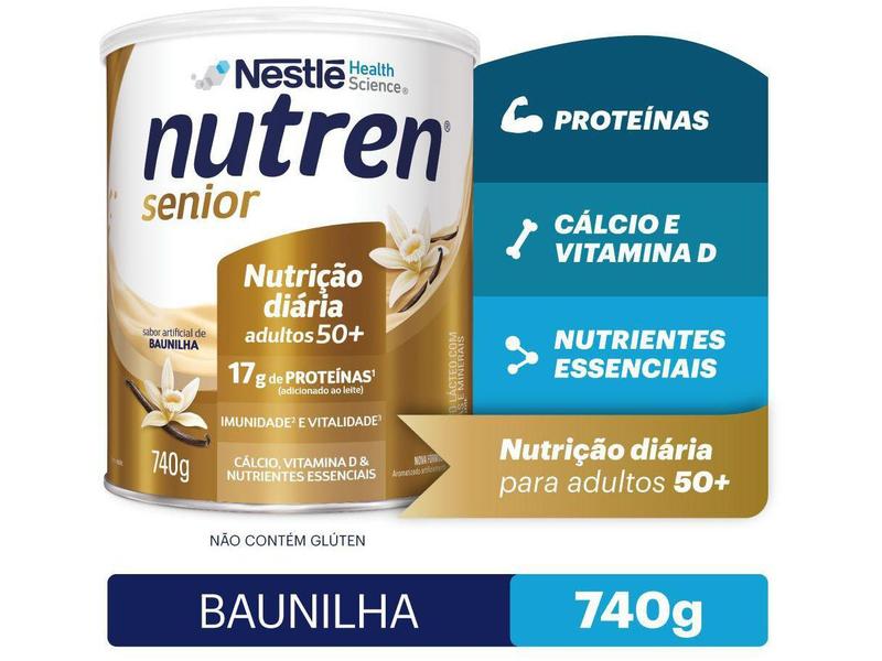 Imagem de Bebida Láctea em Pó Nestlé Nutren Senior Baunilha 740g 2 Unidades