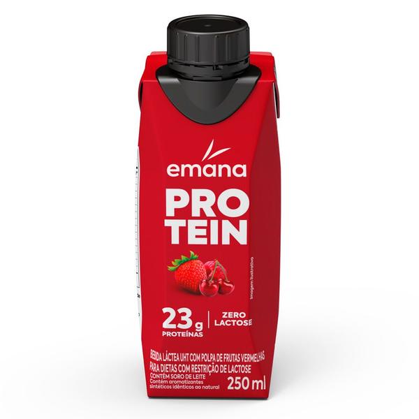 Imagem de Bebida Láctea Emana Protein Sabor Frutas Vermelhas com 23g de Proteínas 250ml