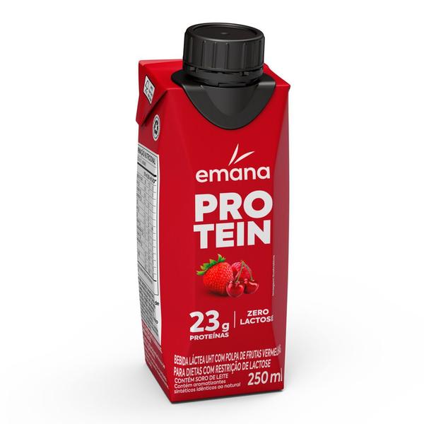 Imagem de Bebida Láctea Emana Protein Sabor Frutas Vermelhas com 23g de Proteínas 250ml