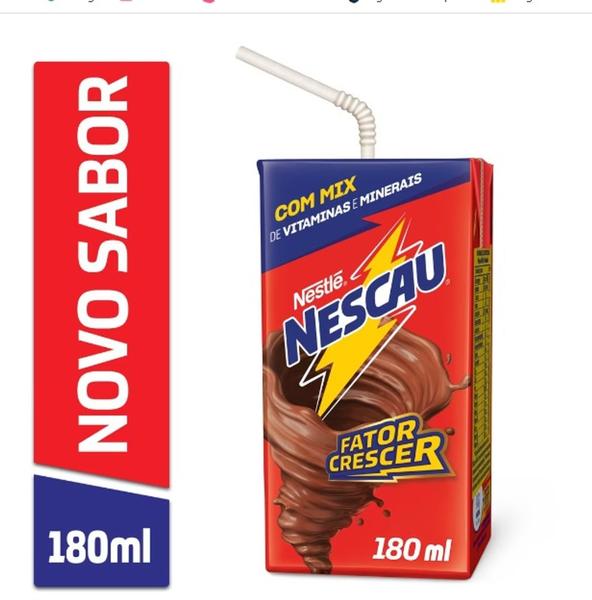 Imagem de Bebida Láctea Nestlê Chocolate Mix de Vitaminas Nescau 180ml cx 12unid