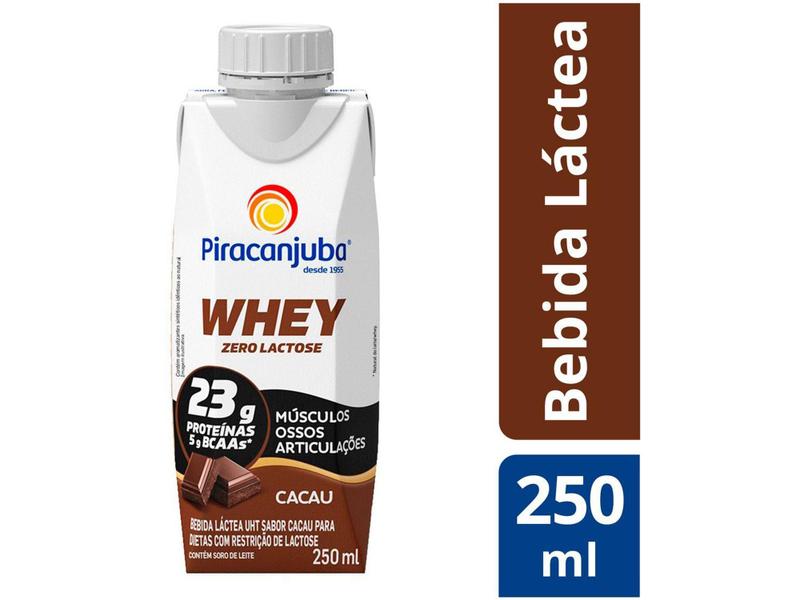 Imagem de Bebida Láctea Piracanjuba Whey Cacau Zero Lactose - 250ml