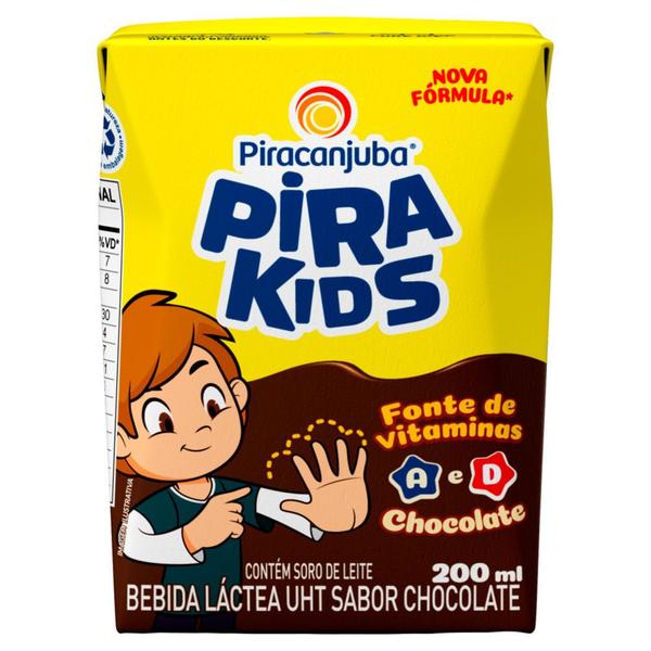 Bebida Láctea Pirakids School Sabor Chocolate 200ml - Piracanjuba Imagem de Bebida Láctea Pirakids School Sabor Chocolate 200ml