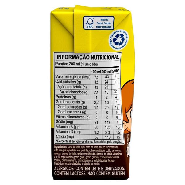 Imagem de Bebida Láctea Pirakids School Sabor Chocolate 200ml