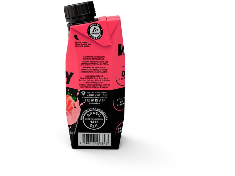 Bebida Láctea UHT com 15g de Proteína Piracanjuba - Whey 15g Morango Zero Lactose 250ml Imagem de Bebida Láctea UHT com 15g de Proteína Piracanjuba