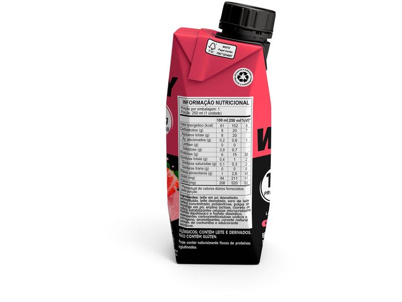 Bebida Láctea UHT com 15g de Proteína Piracanjuba - Whey 15g Morango Zero Lactose 250ml Imagem de Bebida Láctea UHT com 15g de Proteína Piracanjuba