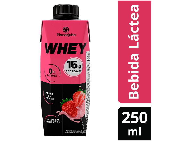 Bebida Láctea UHT com 15g de Proteína Piracanjuba - Whey 15g Morango Zero Lactose 250ml Imagem de Bebida Láctea UHT com 15g de Proteína Piracanjuba