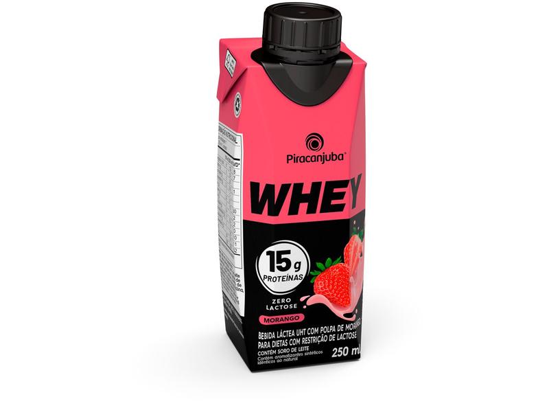 Bebida Láctea UHT com 15g de Proteína Piracanjuba - Whey 15g Morango Zero Lactose 250ml Imagem de Bebida Láctea UHT com 15g de Proteína Piracanjuba