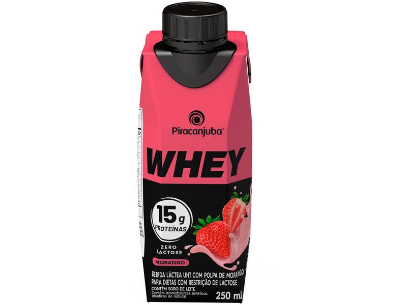 Bebida Láctea UHT com 15g de Proteína Piracanjuba - Whey 15g Morango Zero Lactose 250ml Imagem de Bebida Láctea UHT com 15g de Proteína Piracanjuba