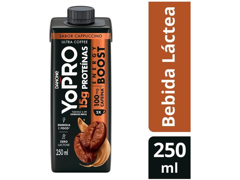 Bebida Láctea UHT com 15g de proteínas YoPRO - Energy Boost Cappuccino 250ml Imagem de Bebida Láctea UHT com 15g de proteínas YoPRO