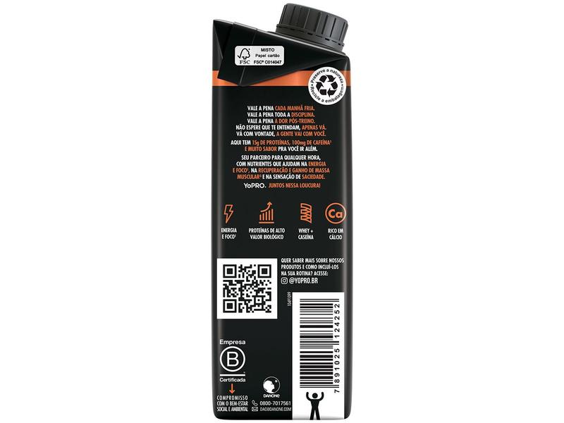 Bebida Láctea UHT com 15g de proteínas YoPRO - Energy Boost Cappuccino 250ml Imagem de Bebida Láctea UHT com 15g de proteínas YoPRO
