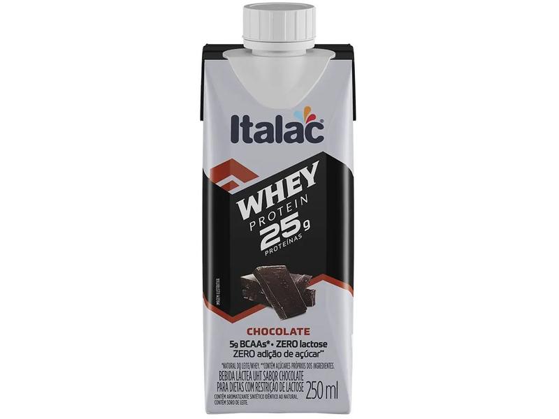 Bebida Láctea UHT Proteica com 25g de proteínas - Italac Chocolate 250ml 12 Unidades Imagem de Bebida Láctea UHT Proteica com 25g de proteínas