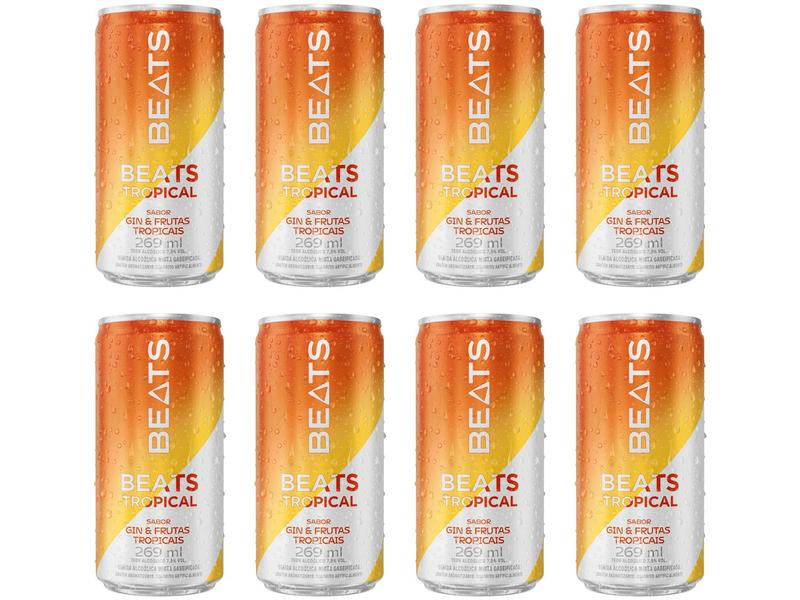 Bebida Mista Beats Tropical Gin e Frutas Tropicais - 269ml 8 Unidades Bebida Mista Beats Tropical Gin e Frutas Tropicais - 269ml 8 Unidades