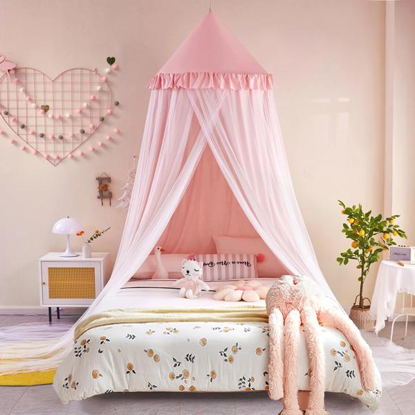 Imagem de Bed Canopy Kertnic Large Dome para quarto de crianças, mosquiteiro